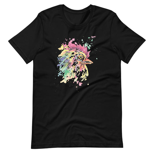 Printagon - Colorful Chicken - T-shirt - Black / XS