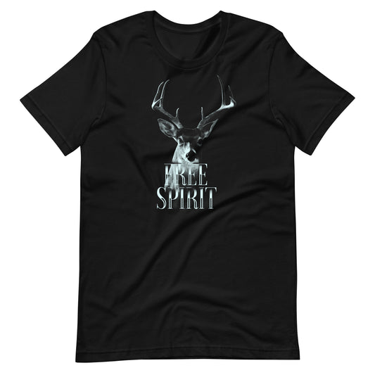 Printagon - Deer Free Spirit - Unisex T-shirt - Black / XS