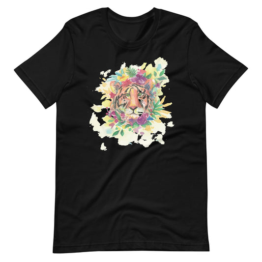 Printagon - Colorful Lion - Unisex T-shirt - Black / XS