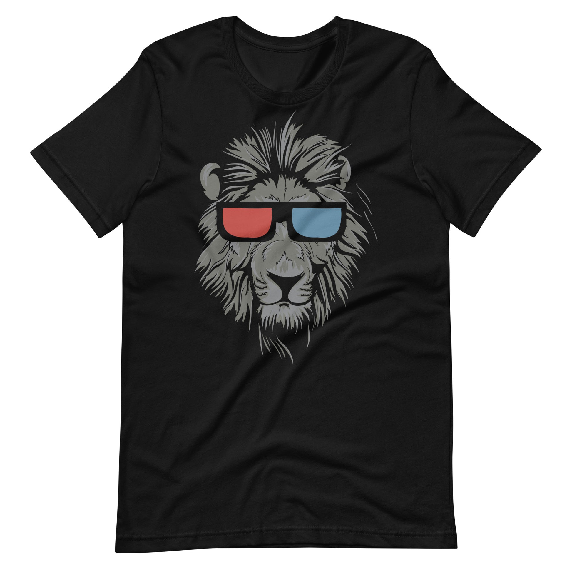 Printagon - Red and Blue Shades Tiger - Unisex T-shirt - Black / XS