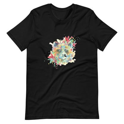 Printagon - Colorful Fox - Unisex T-shirt - Black / XS