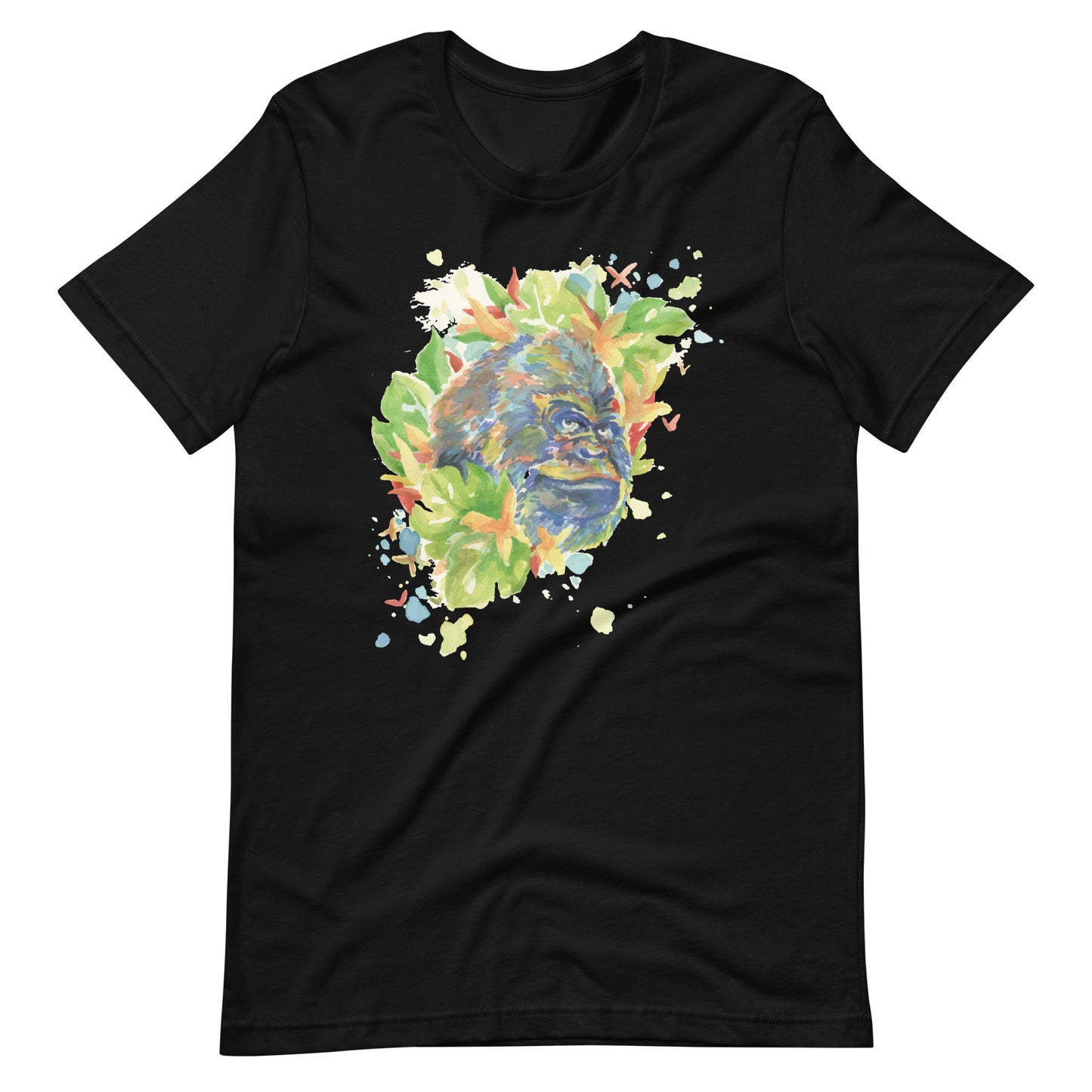 Printagon - Colorful Gorilla - Unisex T-shirt - Black / XS