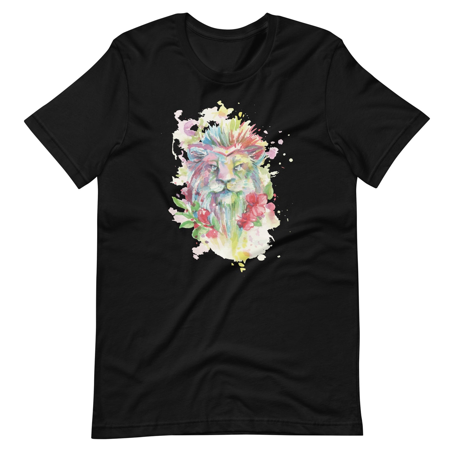 Printagon - Colorful Tiger - Unisex T-shirt - Black / XS