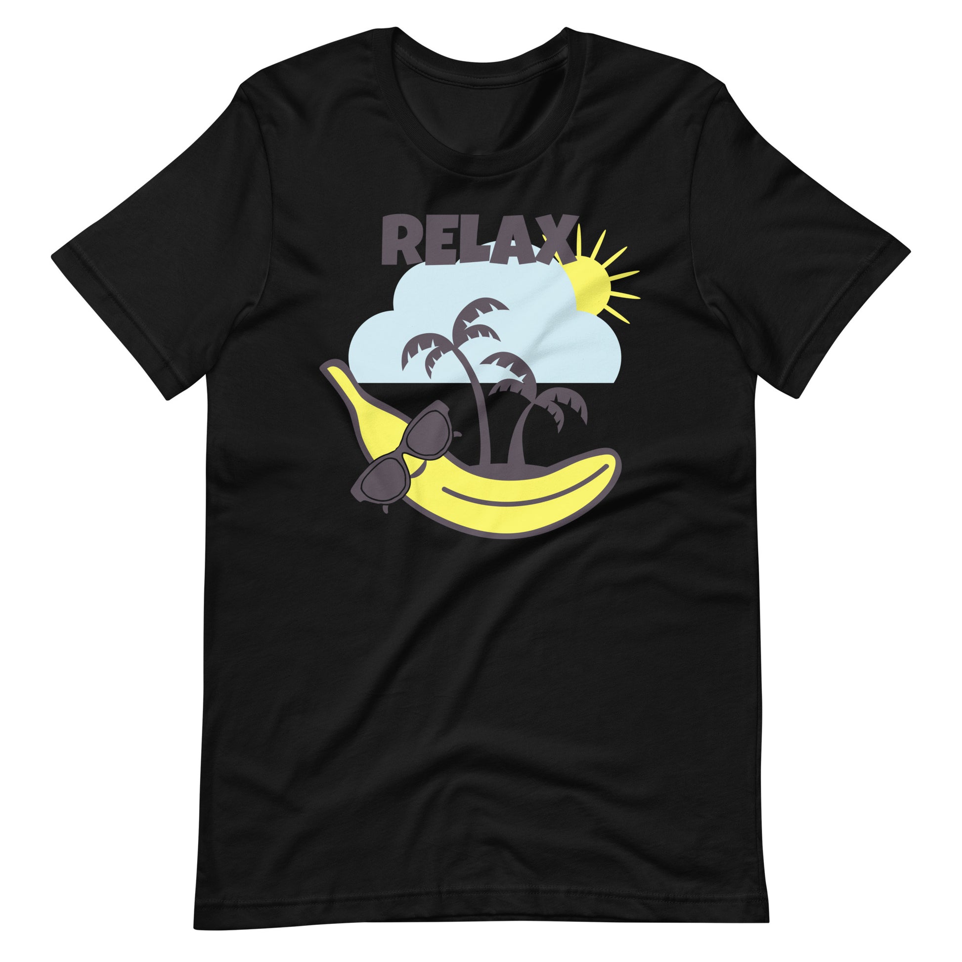 Printagon - Beach Banana Relax - Unisex T-shirt - Black / XS