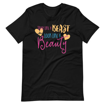 Printagon - Train Like A Beast Look Like A Beauty - T-shirt - Black / XS