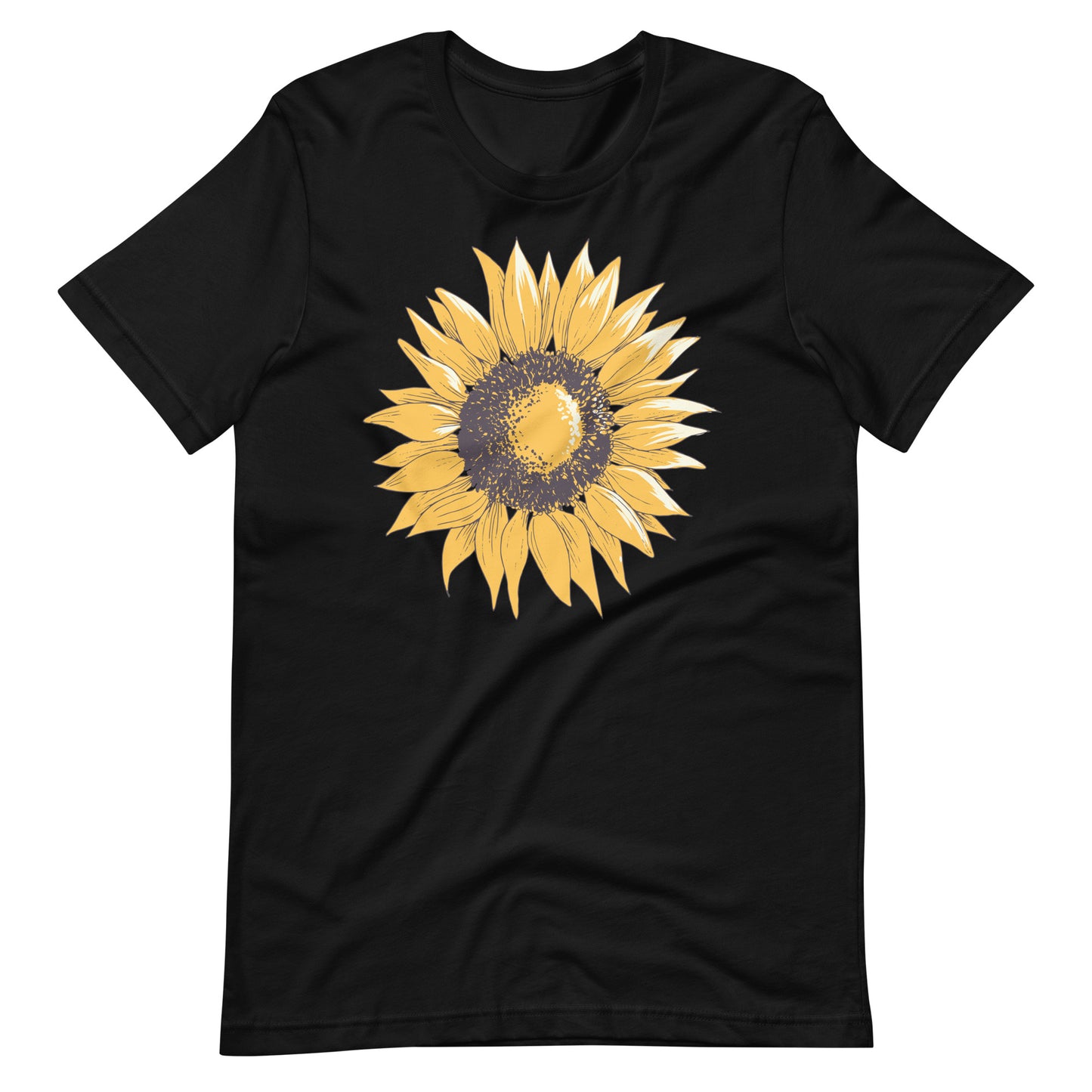 Printagon - Sun Flower - T-shirt - Black / XS