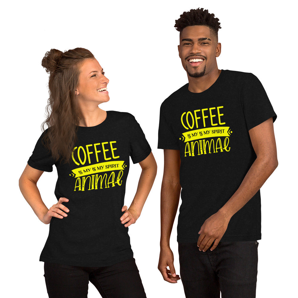 Printagon - Coffee is my Spirit Animal - Yellow - Unisex-T-shirt -