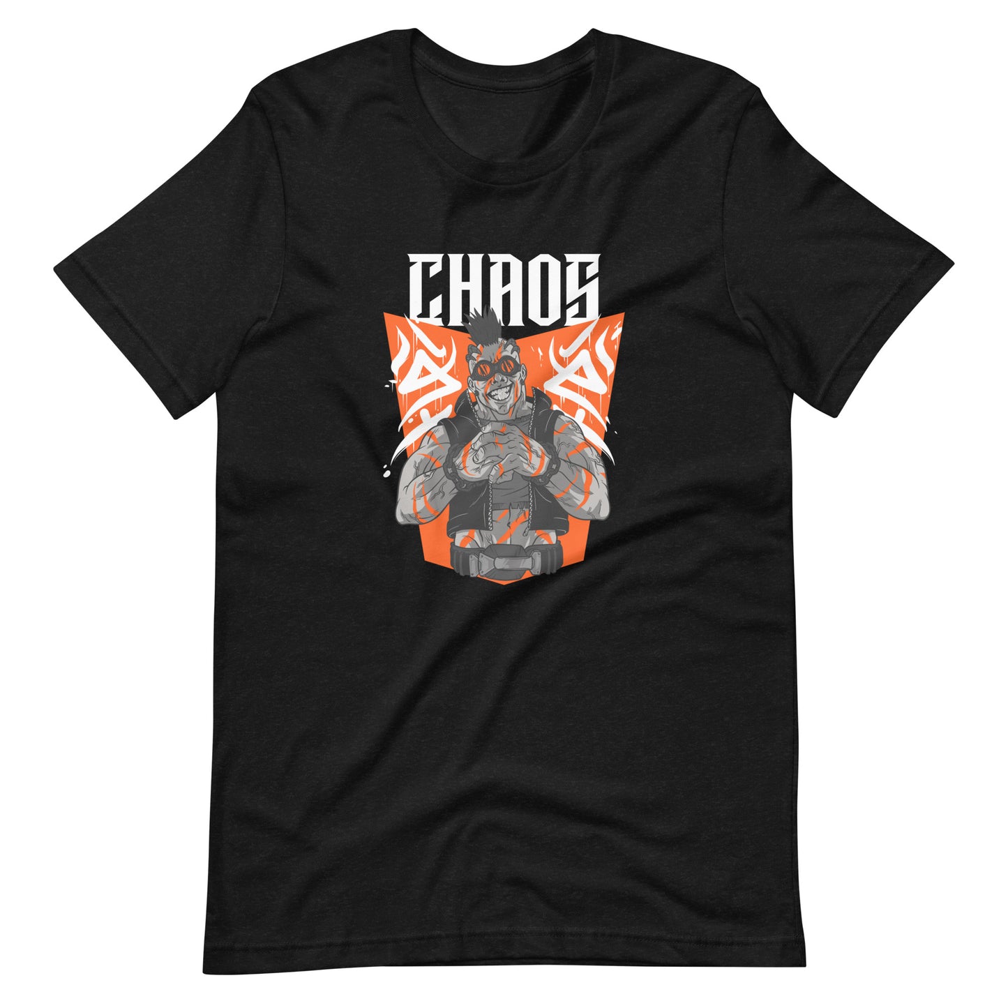 Printagon - Chaos Orange 002 - Unisex T-shirt - Black Heather / XS