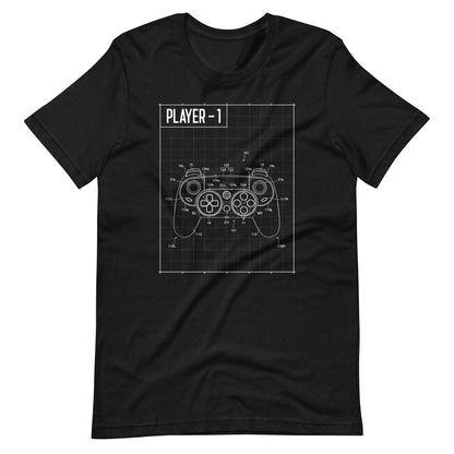 Player 1 Console 003 - Unisex T-shirt - Black Heather / XS Printagon