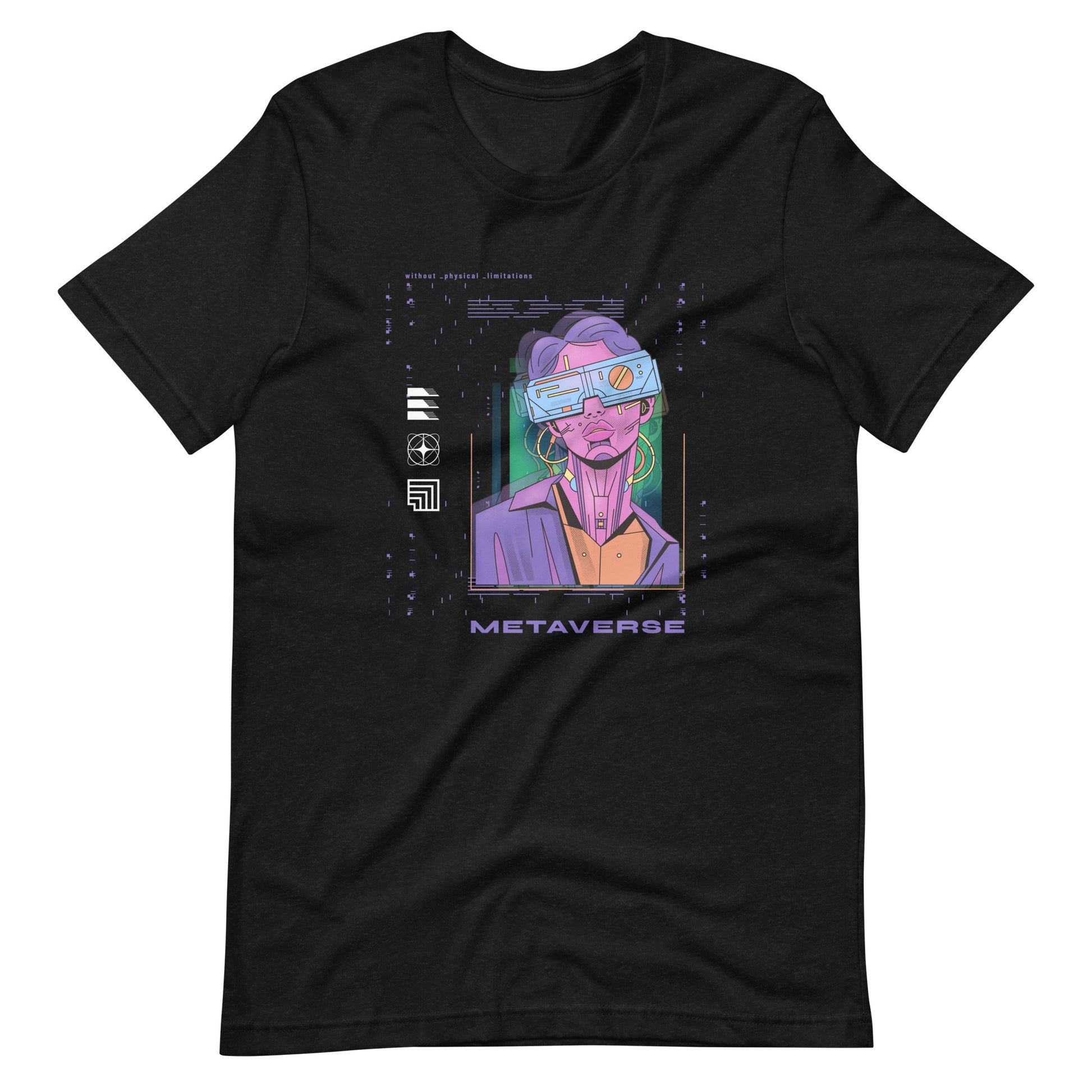 Printagon - Metavrse 007 - Unisex T-shirt - Black Heather / XS