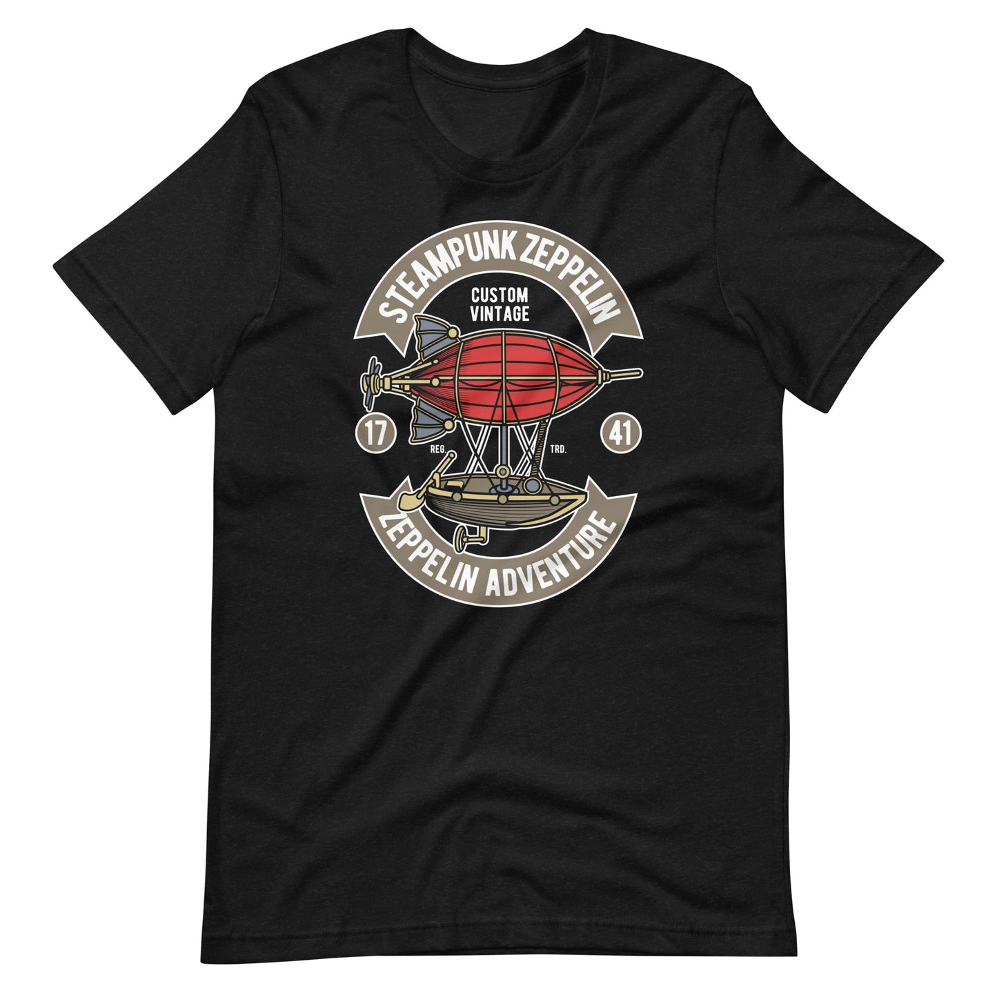 Steam Punk Zeppelin - T-shirt - Black Heather / XS Printagon