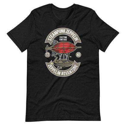 Steam Punk Zeppelin - T-shirt - Black Heather / XS Printagon