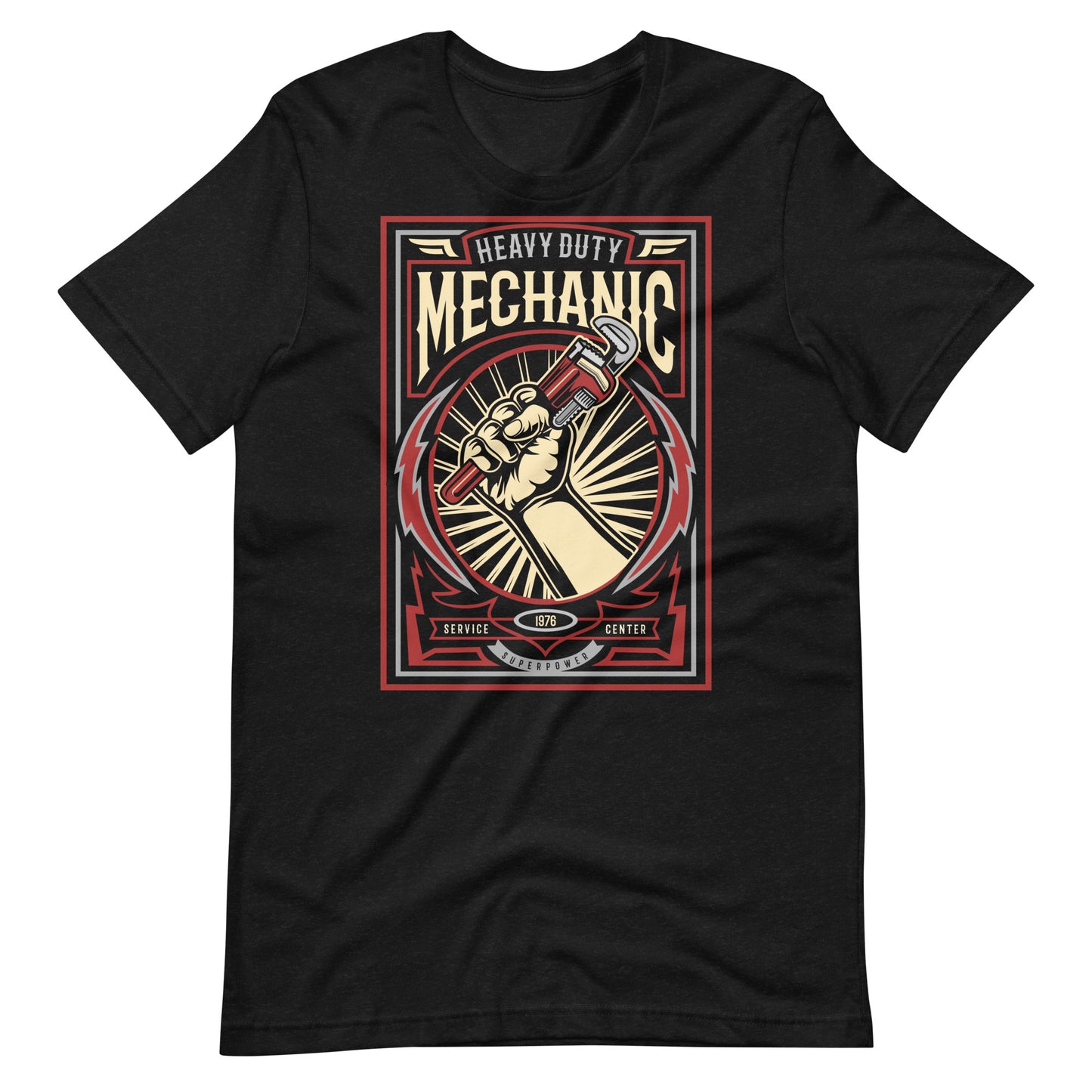 Printagon - Heavy Duty Mechanic - T-shirt - Black Heather / XS