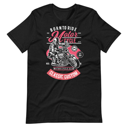 Printagon - Born To Ride Motor Cycle - T-shirt - Black Heather / XS