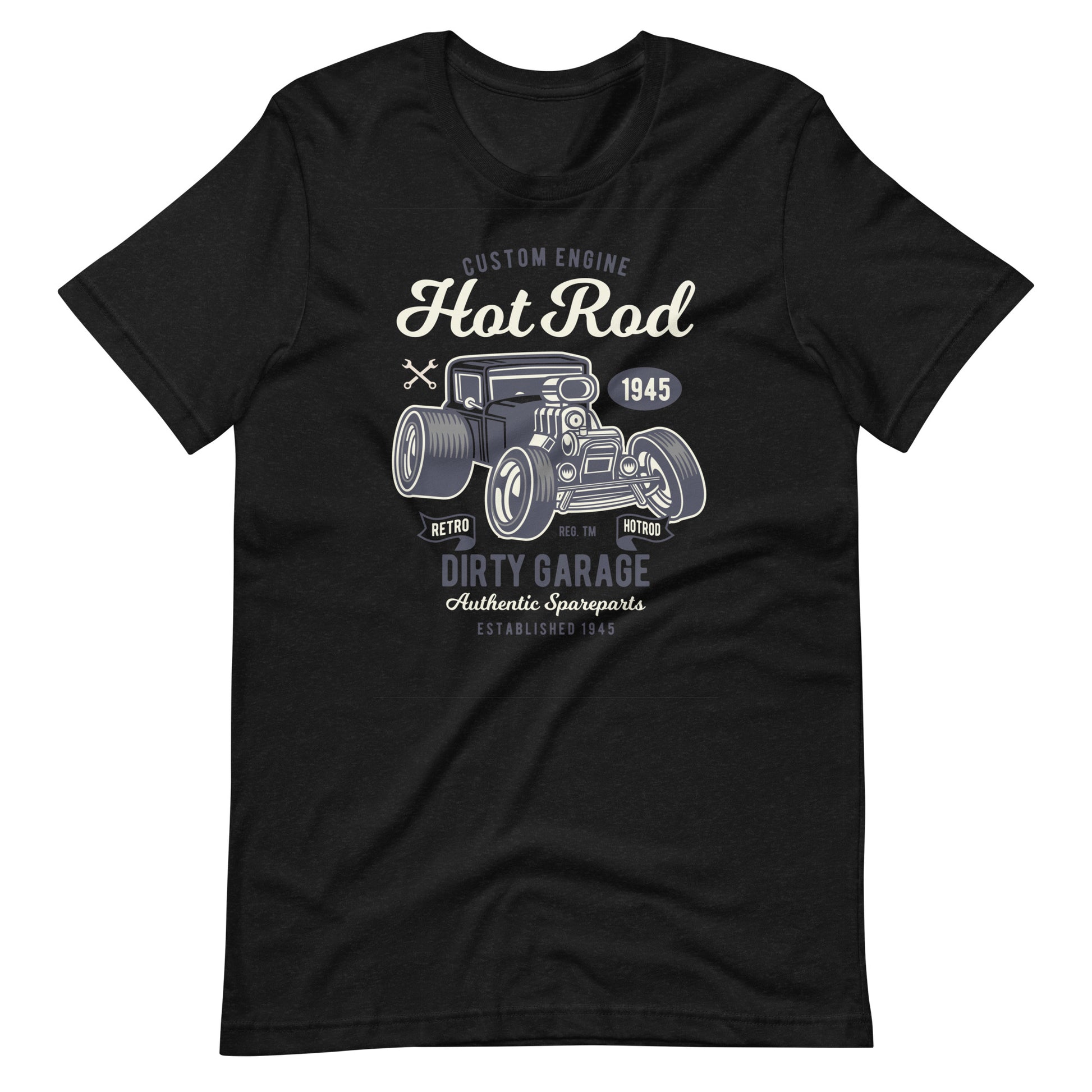 Printagon - Hot Rod Dirty Garage - T-shirt - Black Heather / XS