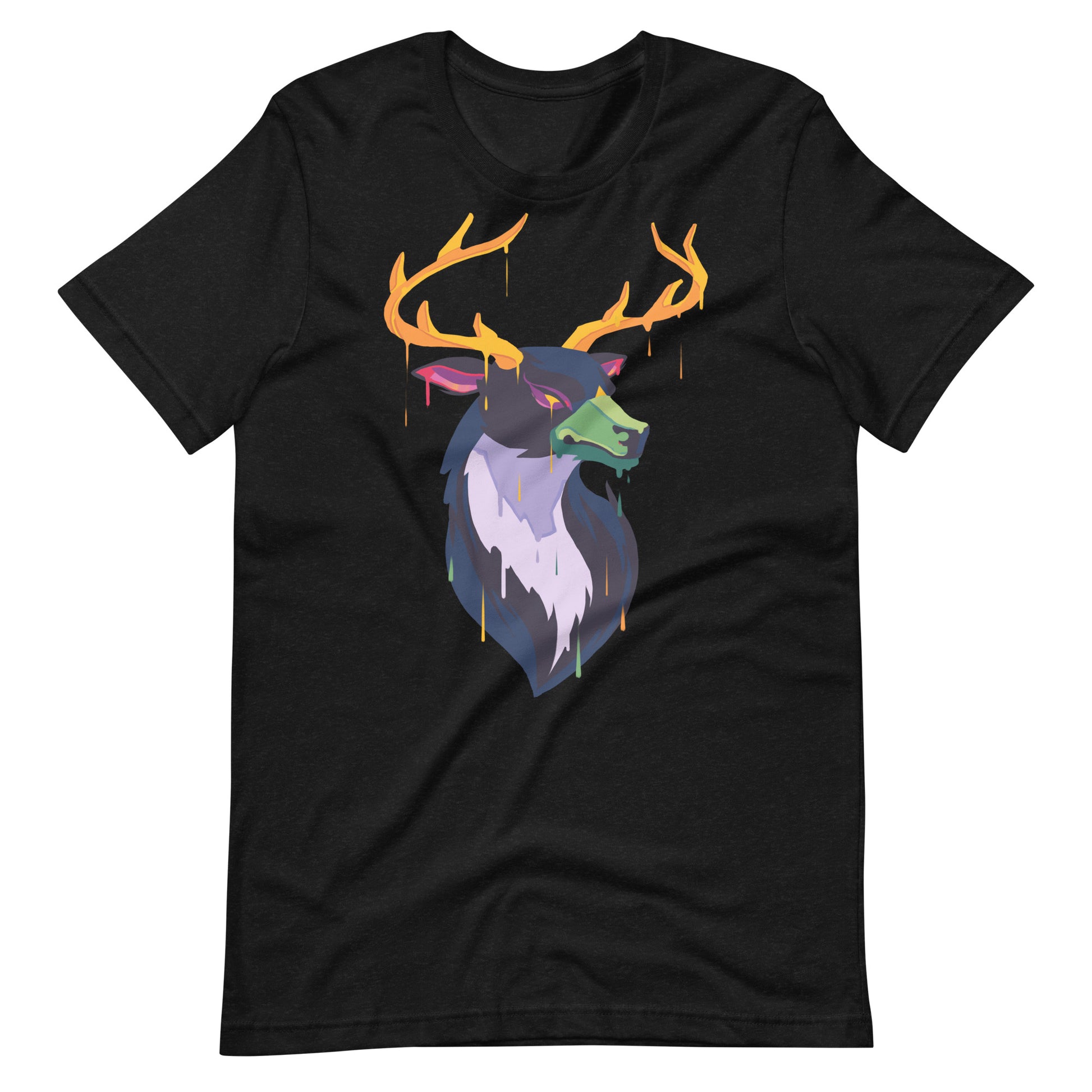 Printagon - Designious Stag - T-shirt - Black Heather / XS