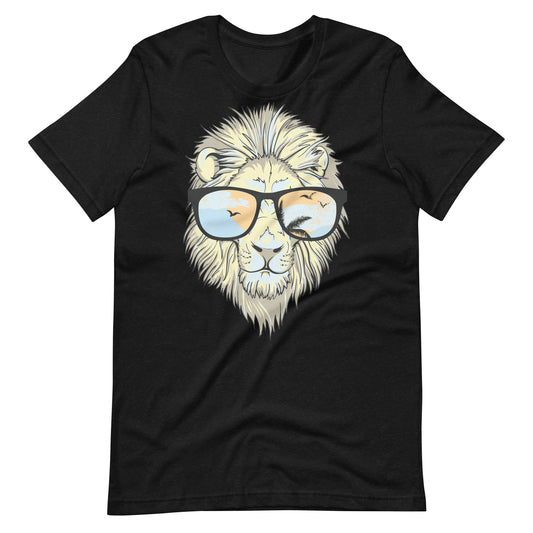 Printagon - Lion With Shade - Unisex t-shirt - Black Heather / XS