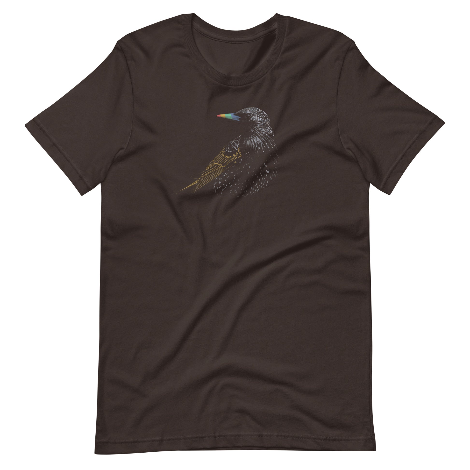 Printagon - Bird - Unisex T-shirt - Brown / S