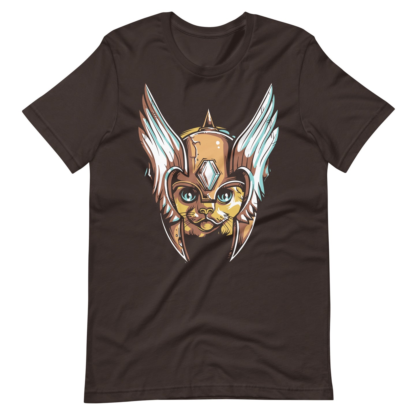 Printagon - Armored Cat - Unisex T-shirt - Brown / S