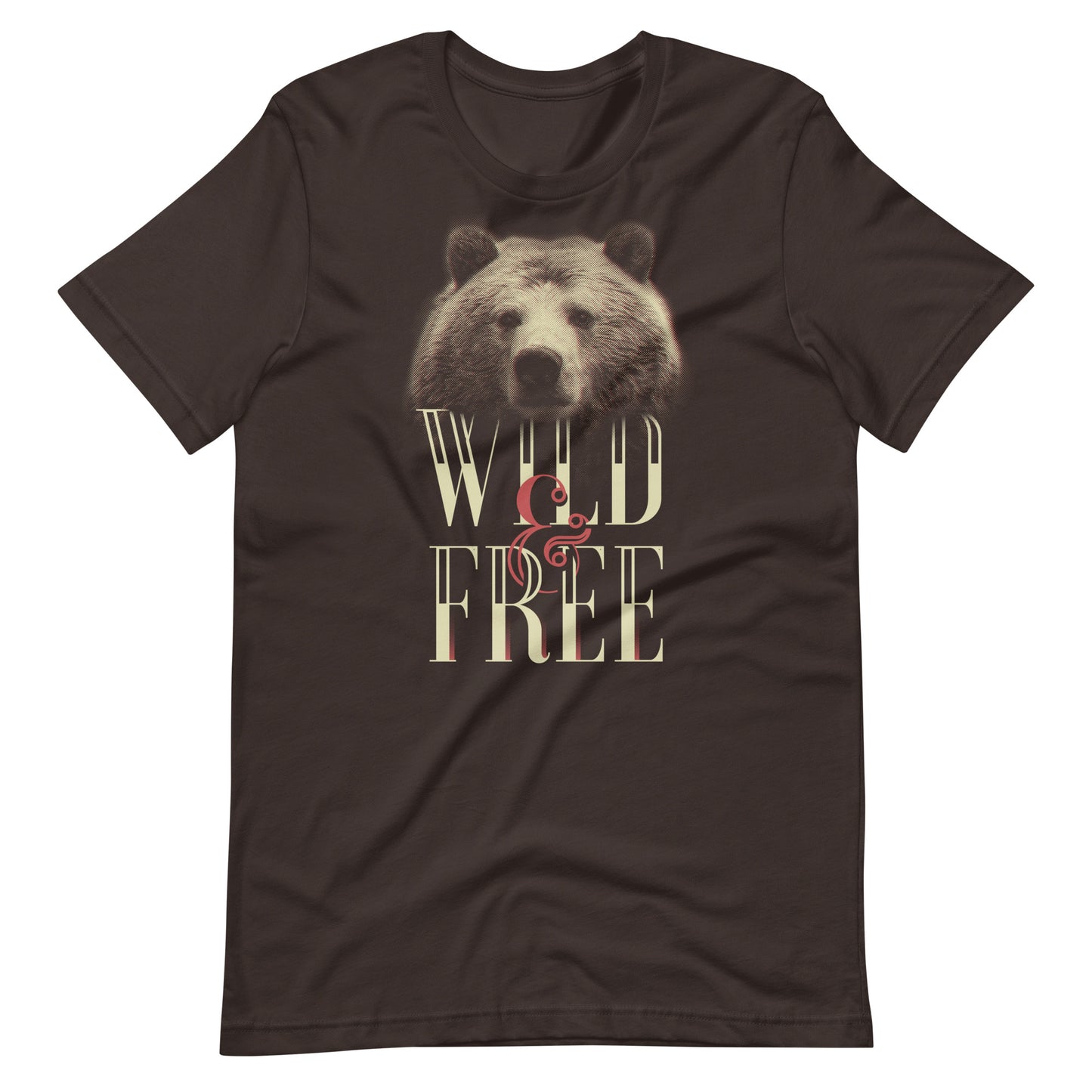 Printagon - Wild and Free - Unisex T-shirt - Brown / S