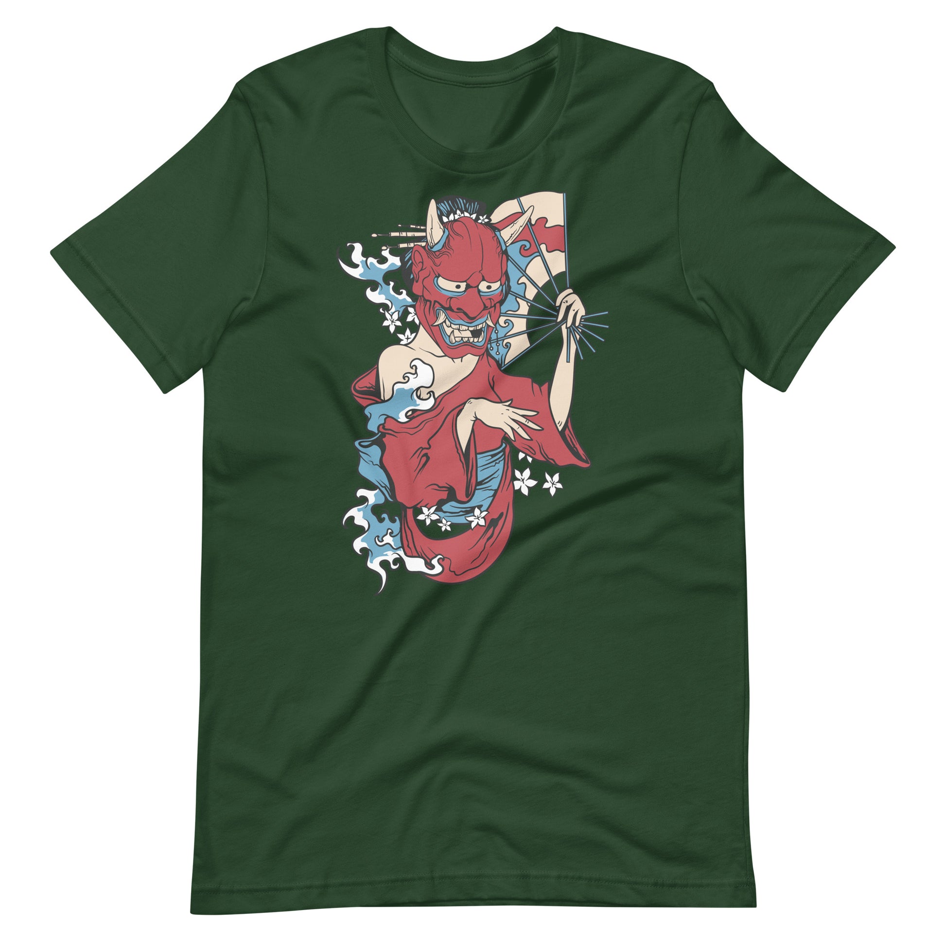 Printagon - Demon Mask Geisha - T-shirt - Forest / S