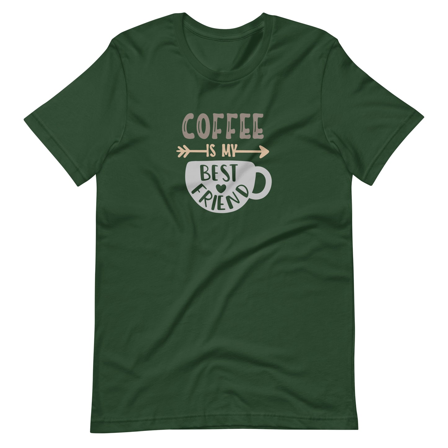 Printagon - Coffee Is My Best Friend - Unisex T-shirt - Forest / S