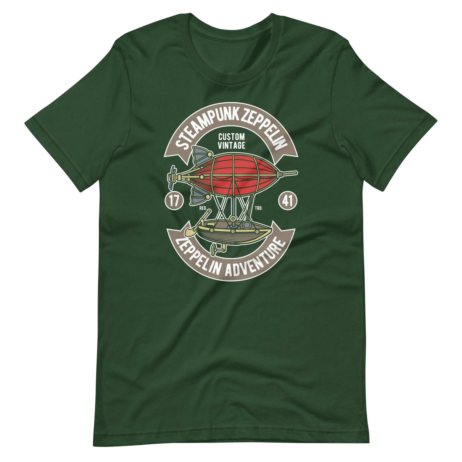 Steam Punk Zeppelin - T-shirt - Forest / S Printagon