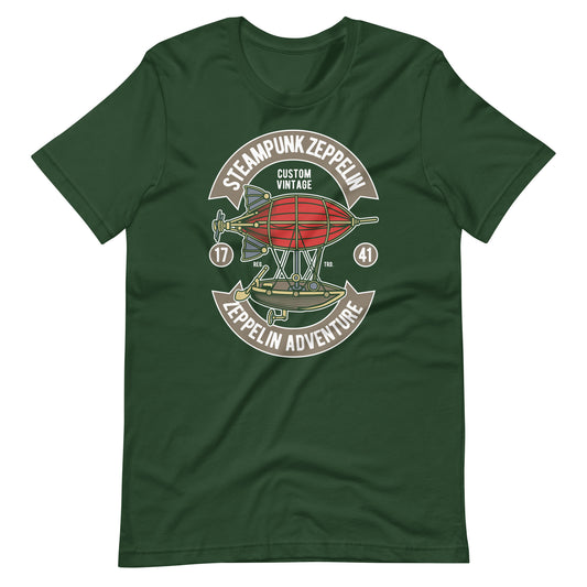 Steam Punk Zeppelin - T-shirt - Forest / S Printagon