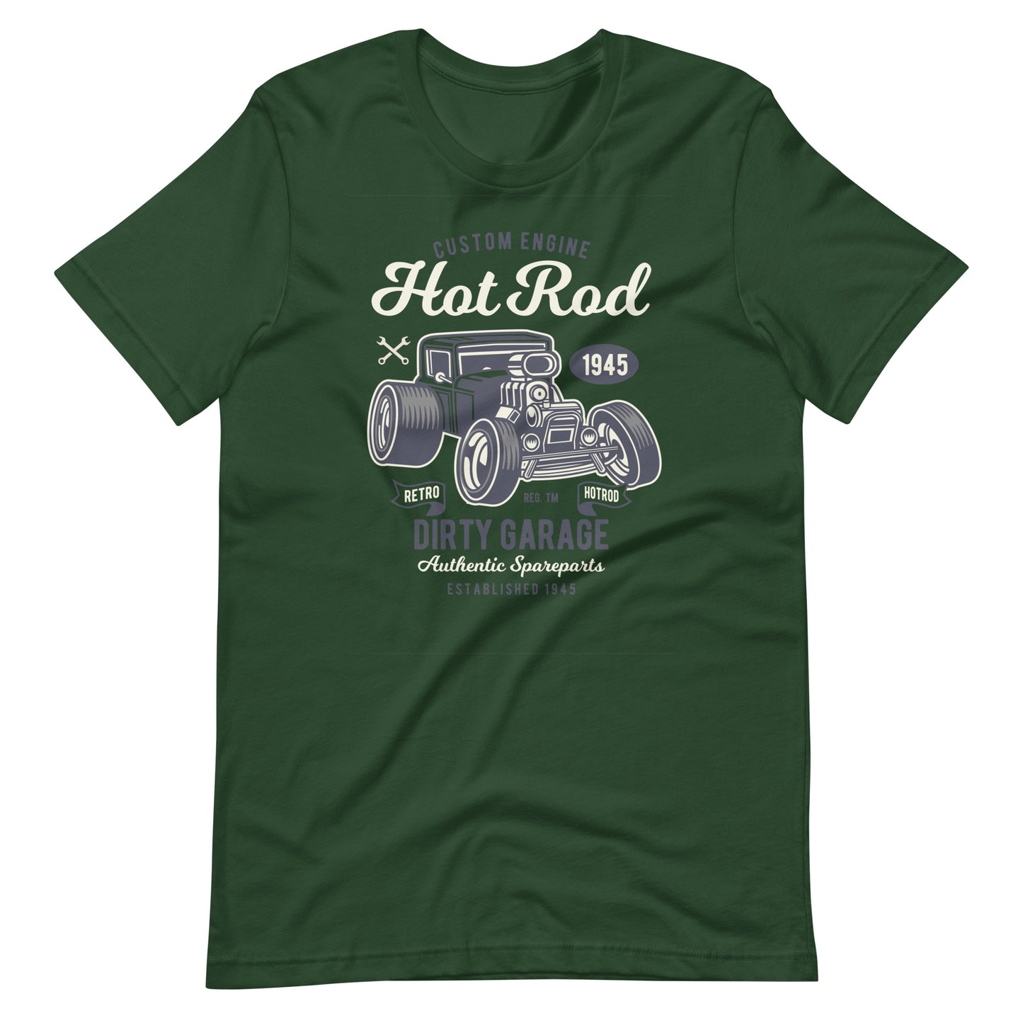 Printagon - Hot Rod Dirty Garage - T-shirt - Forest / S