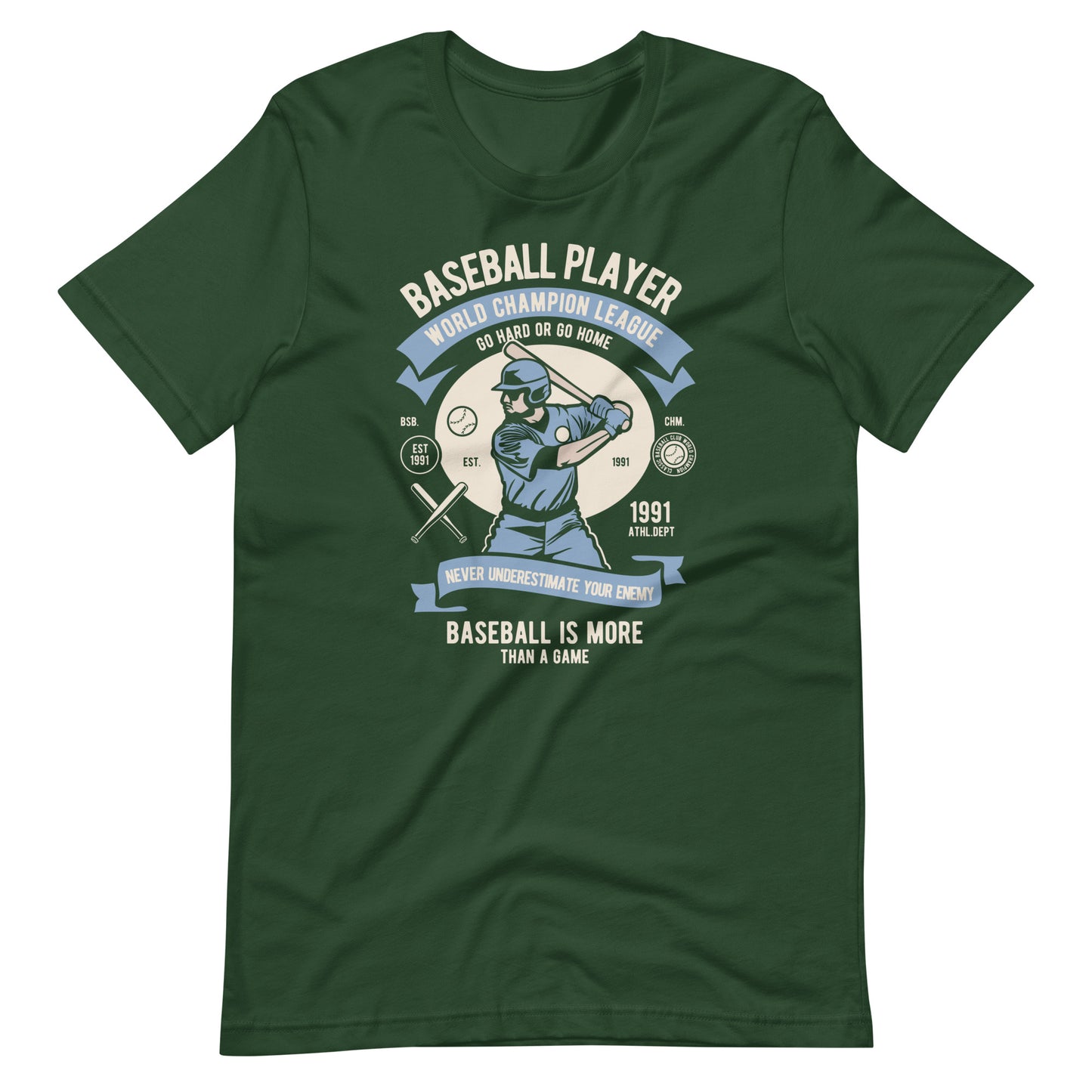 Printagon - Baseball Player - Unisex T-shirt - Forest / S