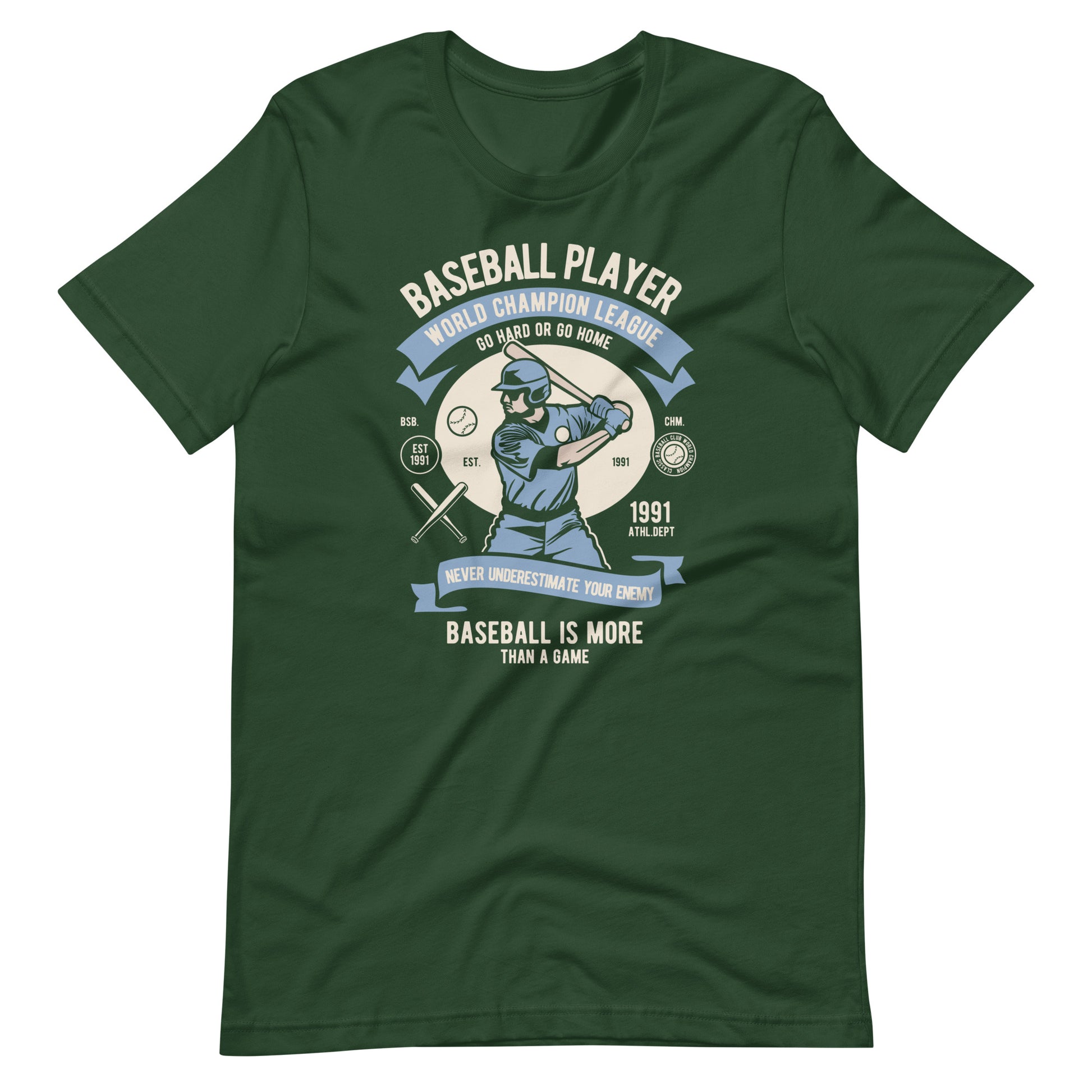 Printagon - Baseball Player - Unisex T-shirt - Forest / S