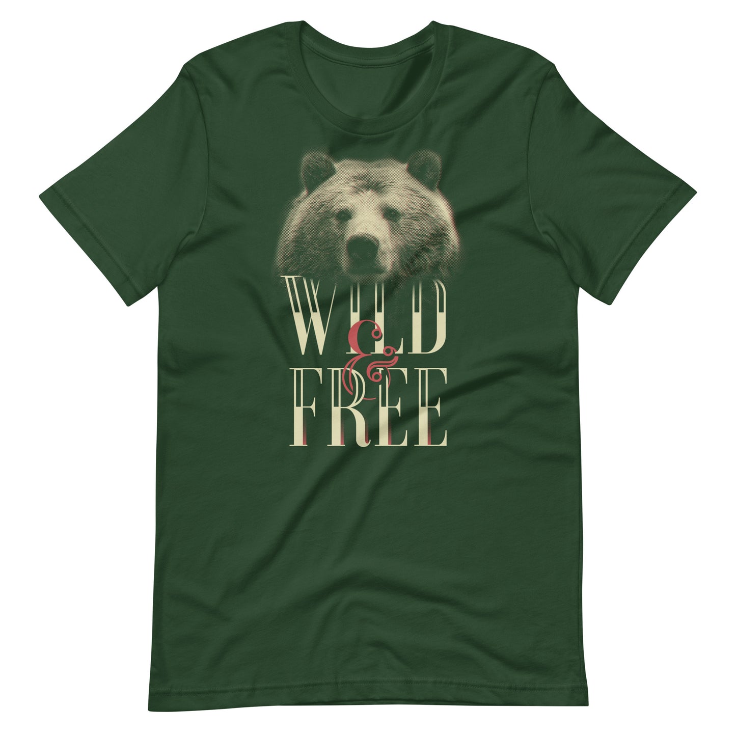 Printagon - Wild and Free - Unisex T-shirt - Forest / S