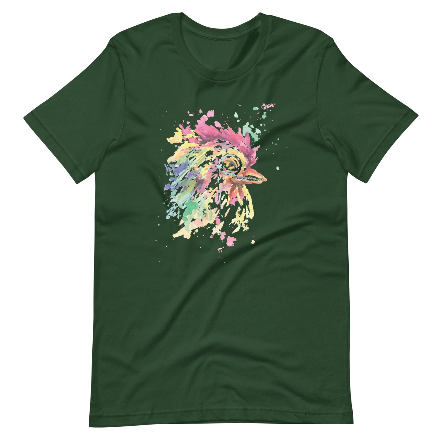 Printagon - Colorful Chicken - T-shirt - Forest / S