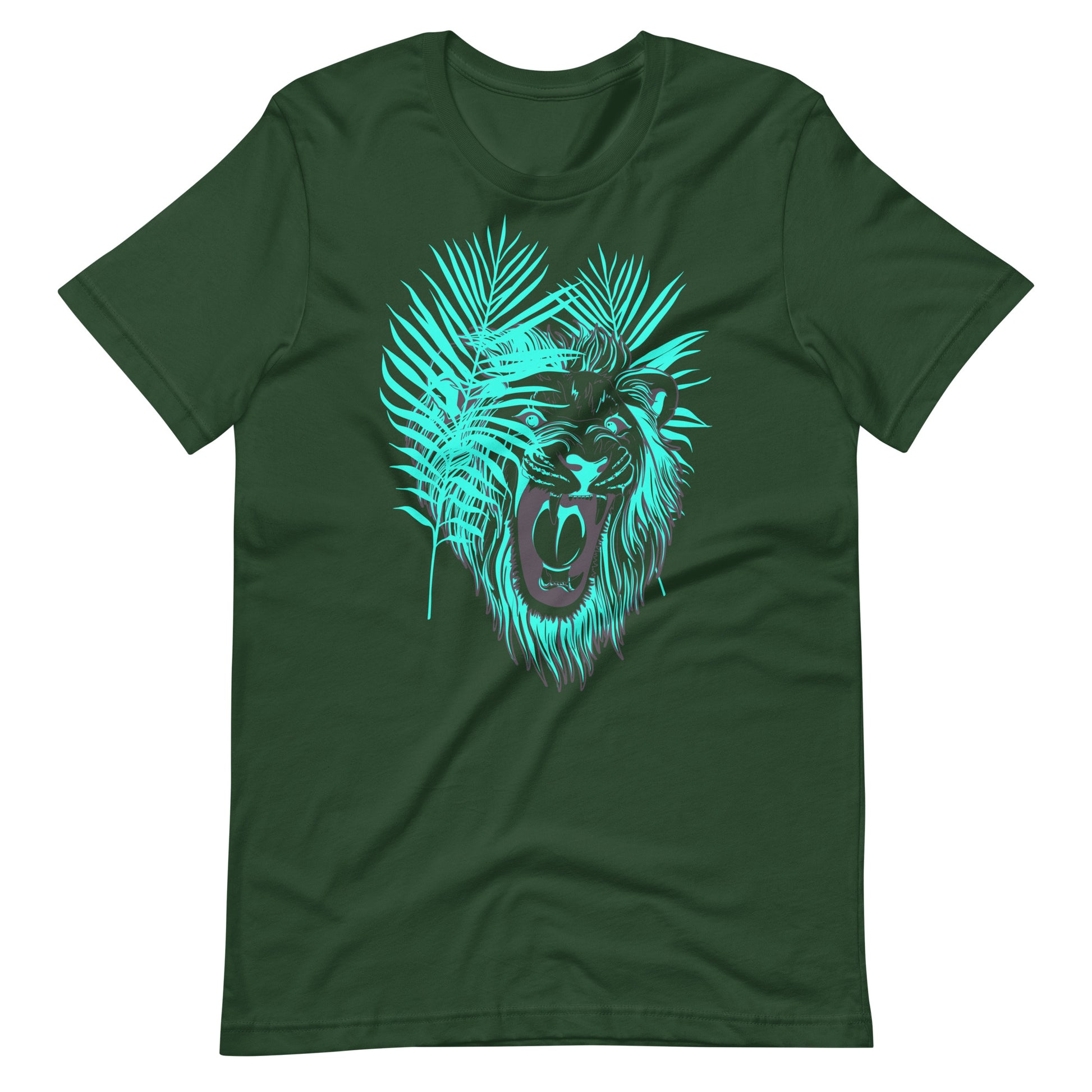 Printagon - Lion Leaves - T-shirt - Forest / S