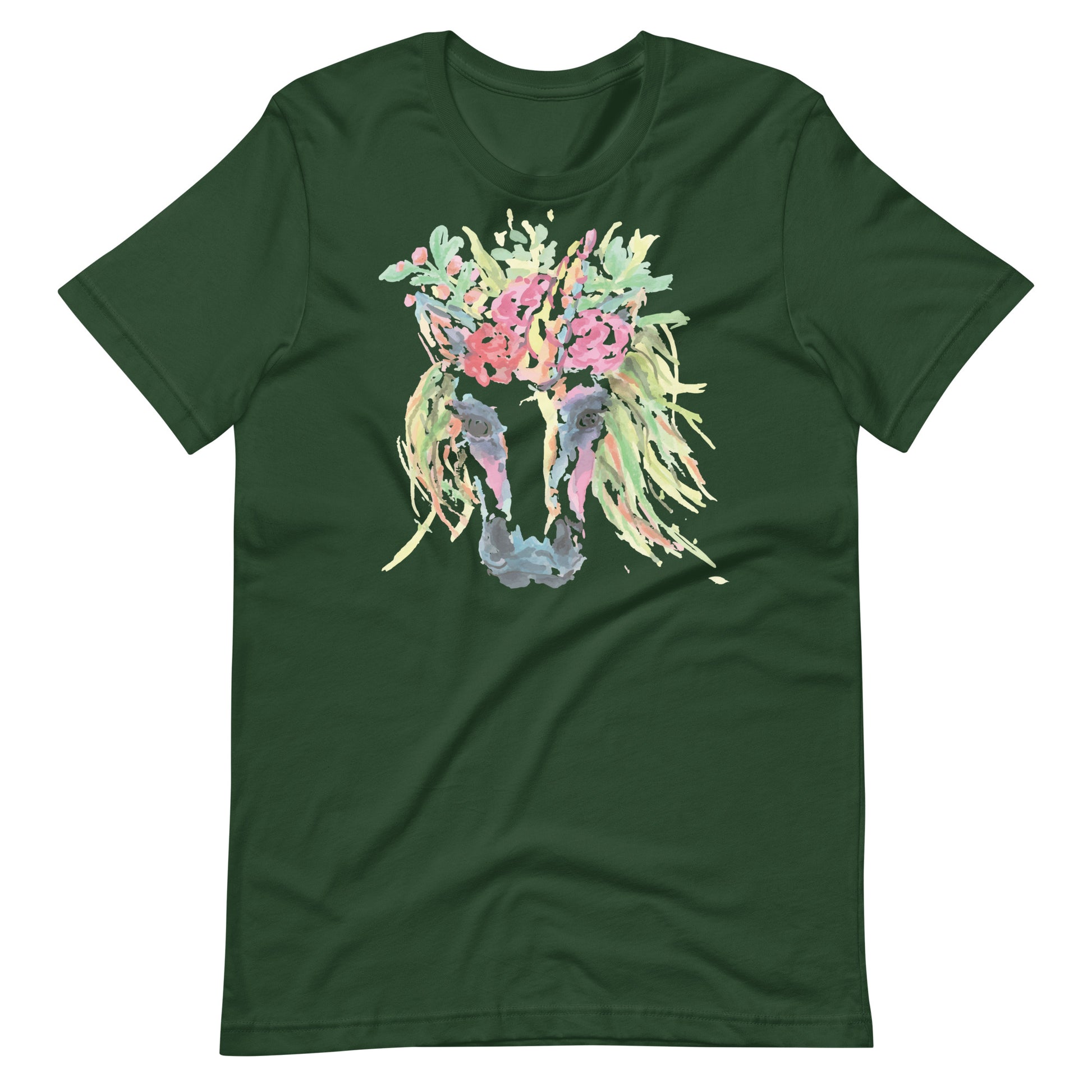 Printagon - Unicorn Head - T-shirt - Forest / S