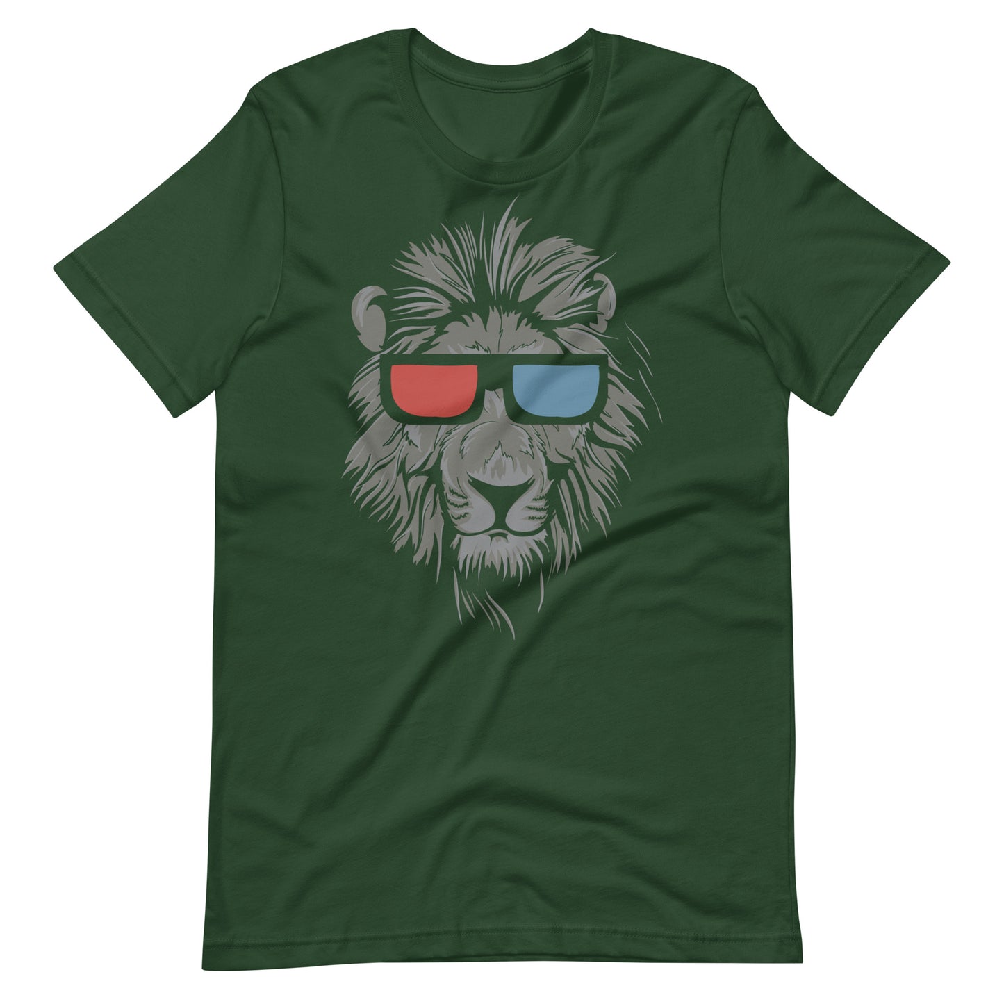 Printagon - Red and Blue Shades Tiger - Unisex T-shirt - Forest / S