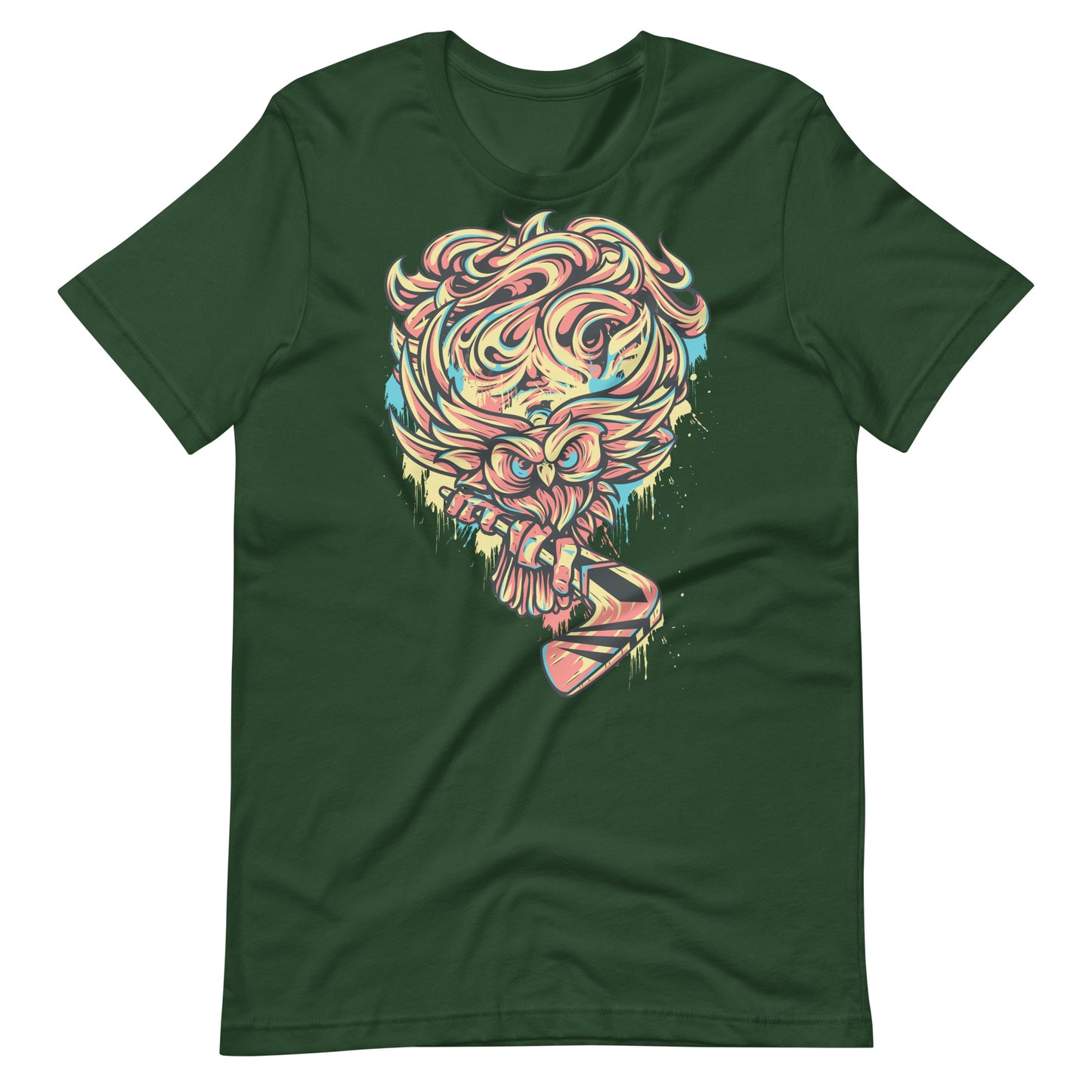 Printagon - Owl - Unisex T-shirt - Forest / S