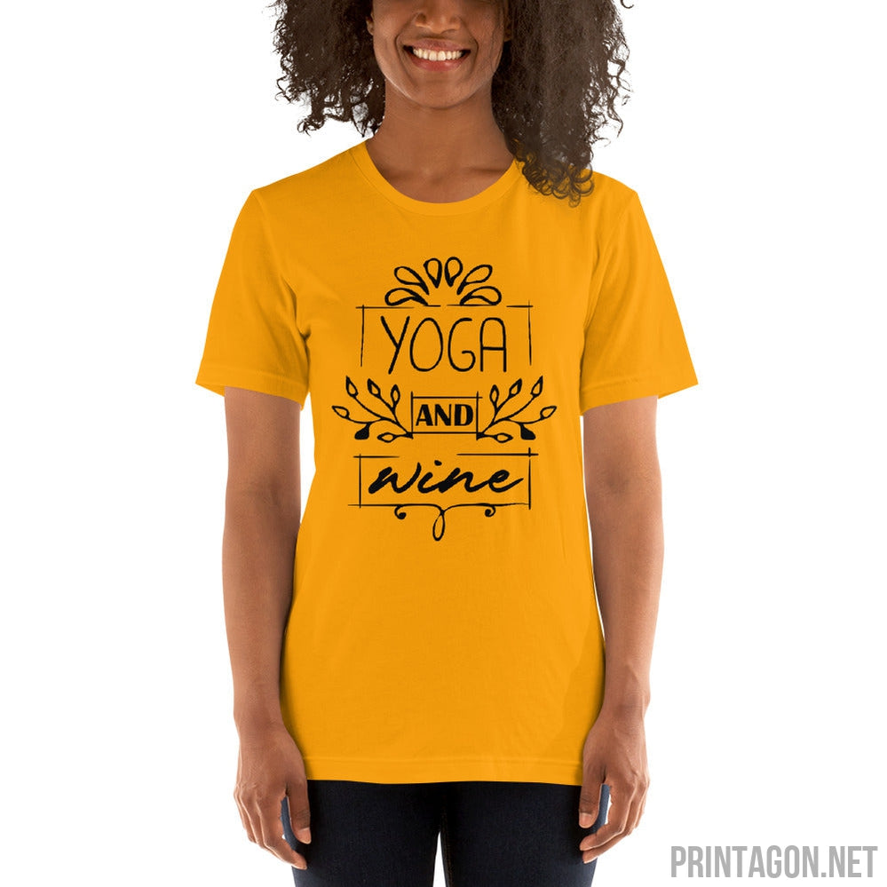 Yoga And Wine - Unisex T-shirt - Printagon