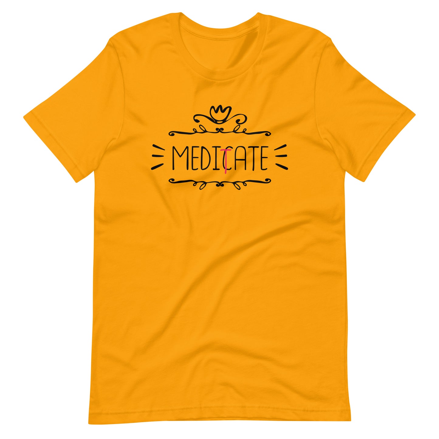 Meditate - Unisex T-shirt - Gold / S Printagon