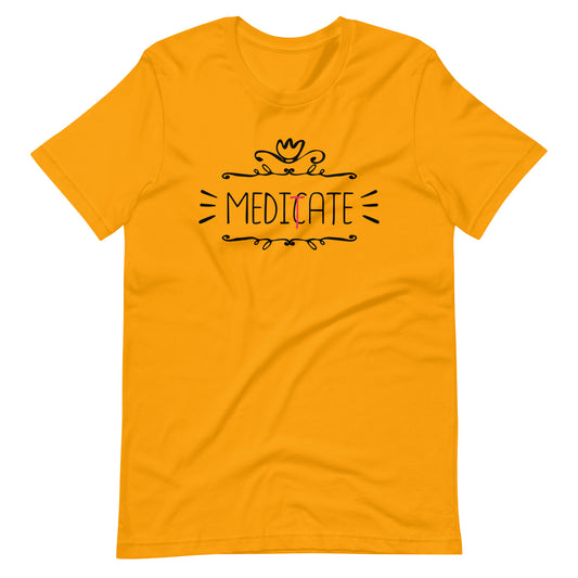 Meditate - Unisex T-shirt - Gold / S Printagon