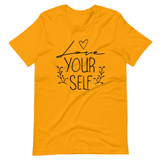 Printagon - Love Your Self 002 - Unisex T-shirt - Gold / S