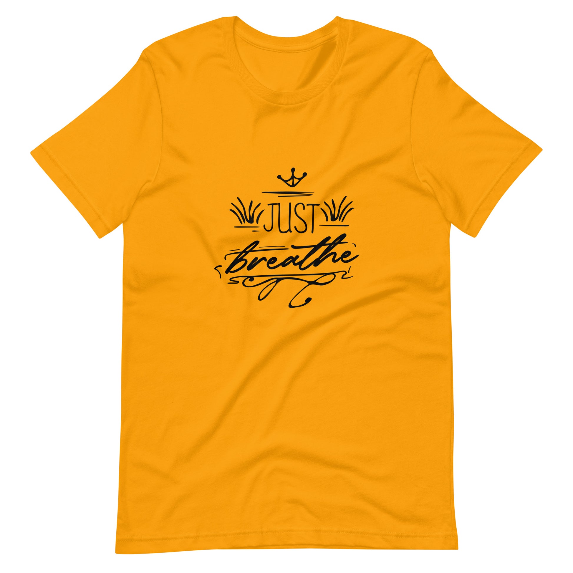 Printagon - Just Breathe - Unisex T-shirt - Gold / S