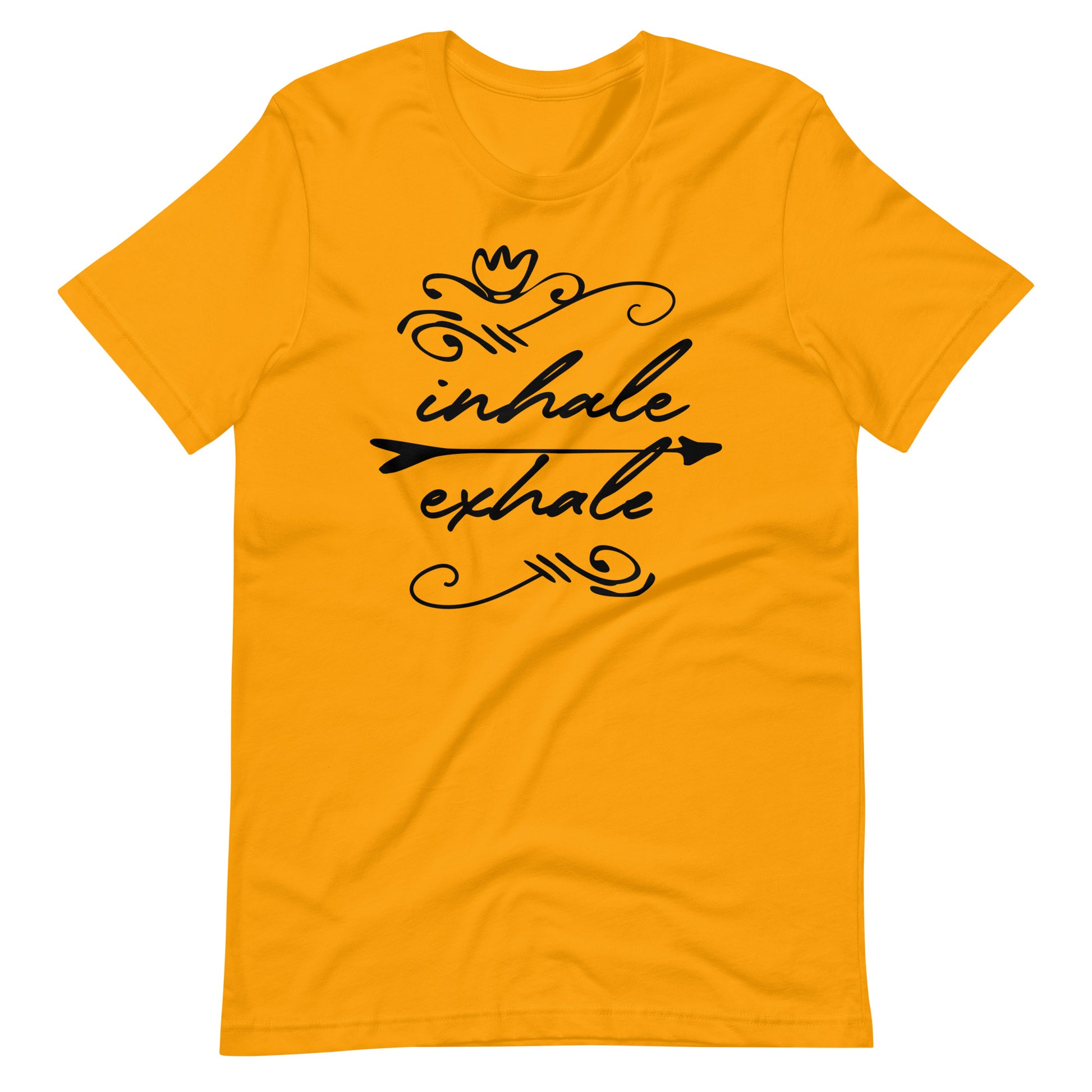 Printagon - Inhale Exhale - Unisex T-shirt - Gold / S