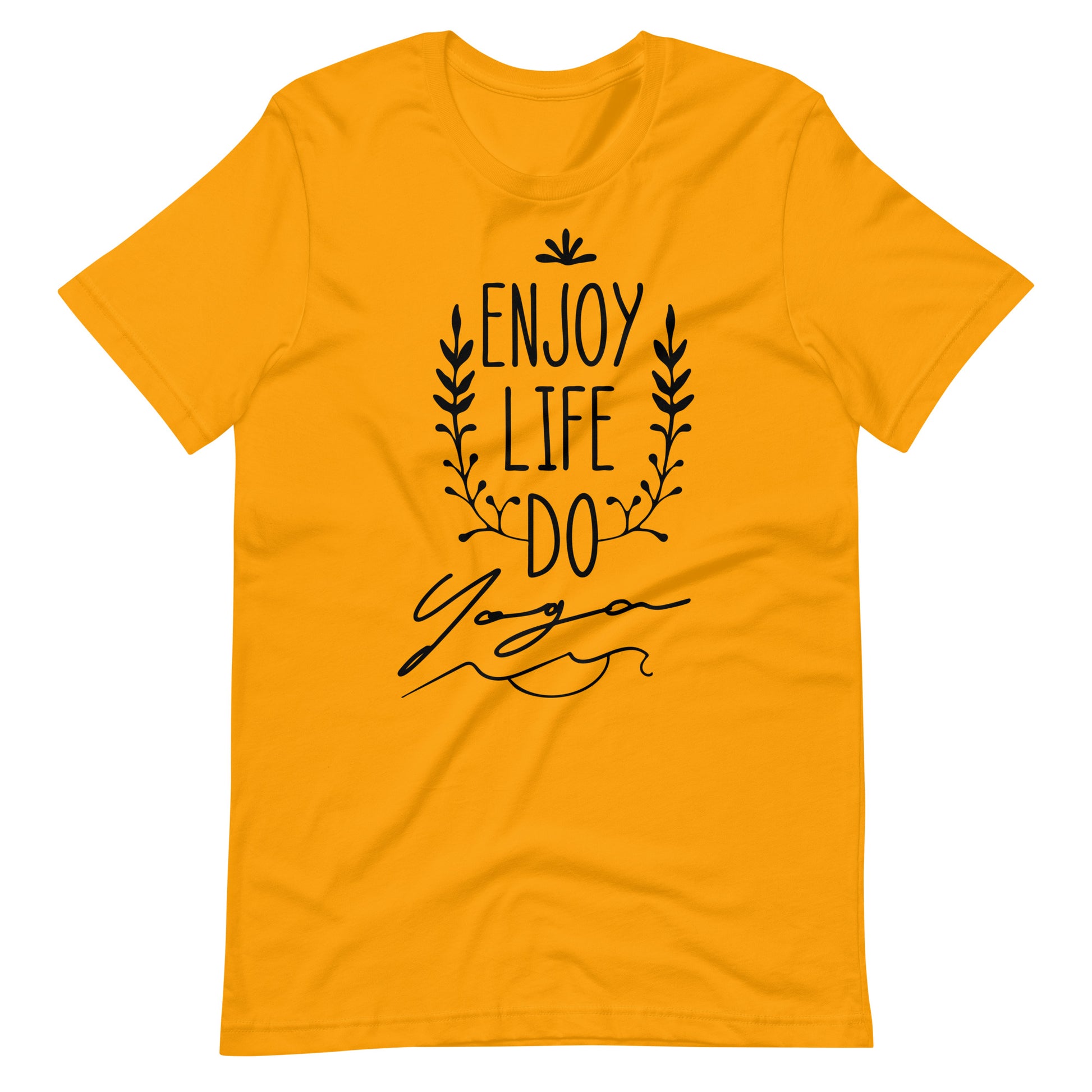 Printagon - Enjoy Life Do Yoga - Unisex T-shirt - Gold / S