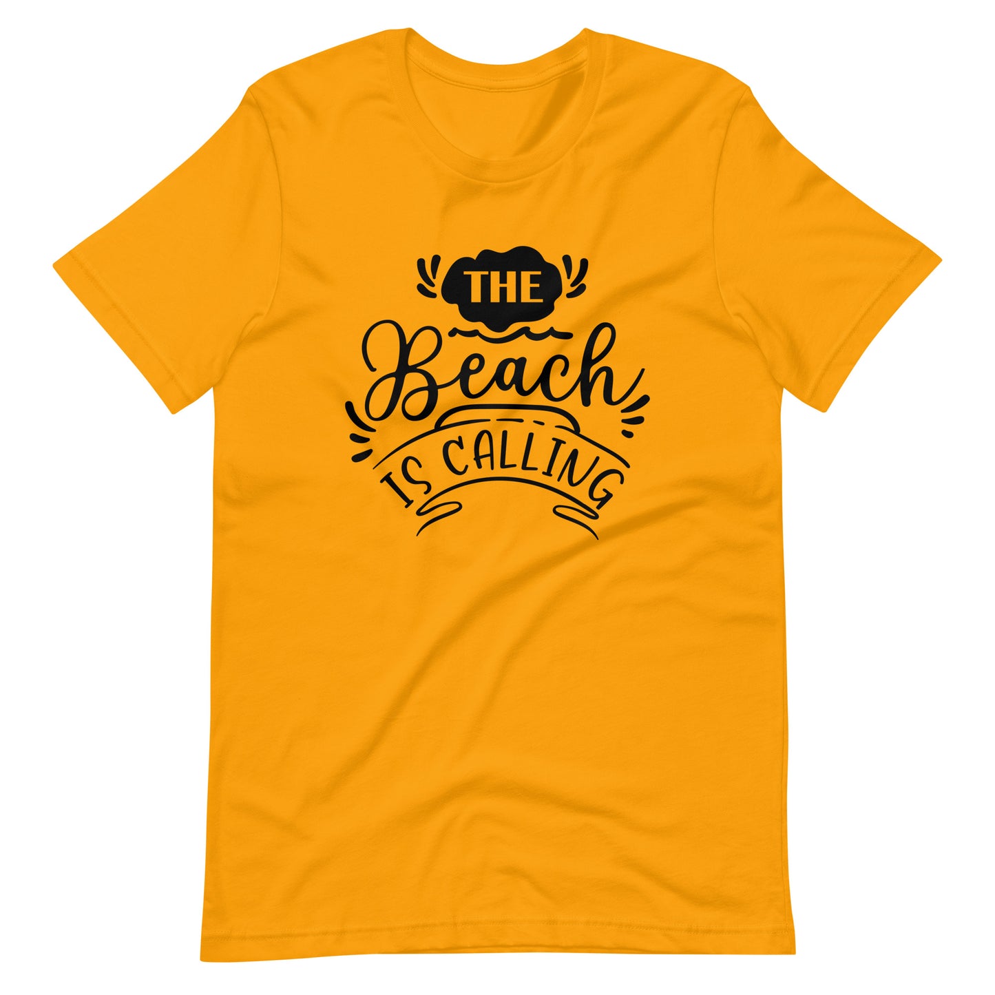 The Beach Is Calling - Unisex T-shirt - Gold / S Printagon