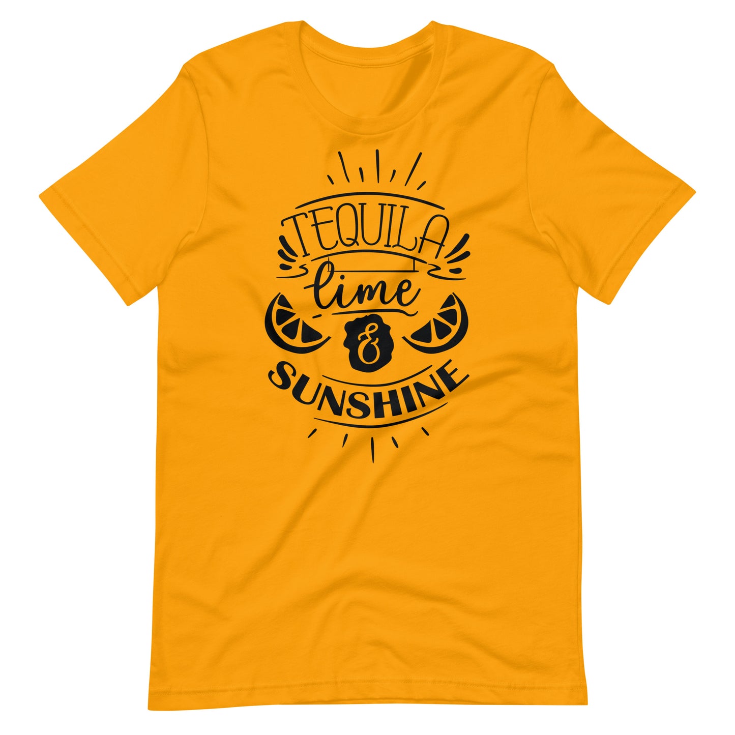 Tequila Time & Sunshine - Unisex T-shirt - Gold / S Printagon