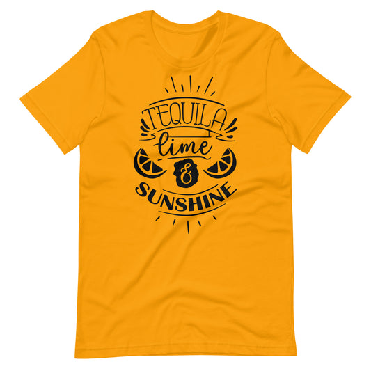 Tequila Time & Sunshine - Unisex T-shirt - Gold / S Printagon