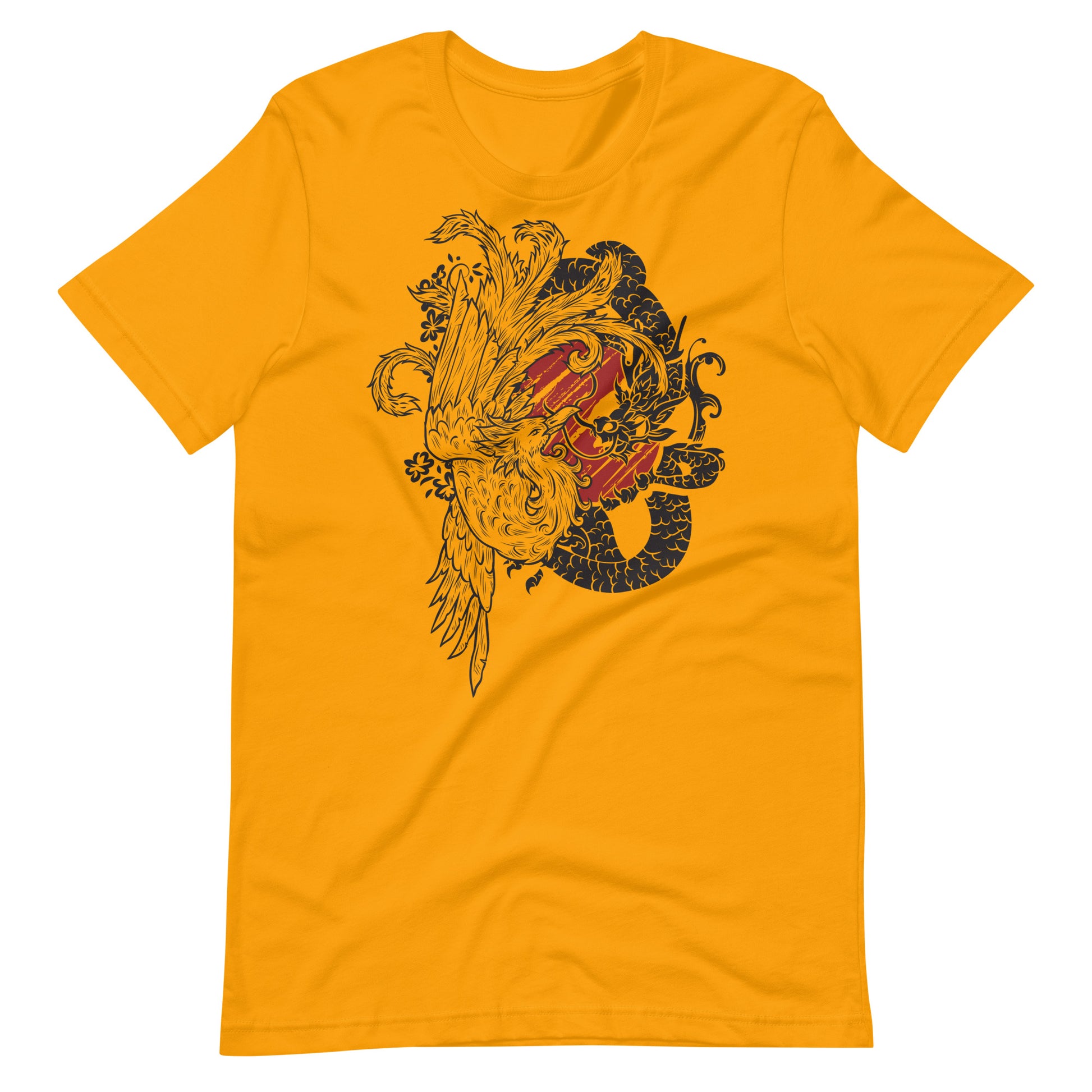 Printagon - Dragon Graphic - Unisex T-shirt - Gold / S