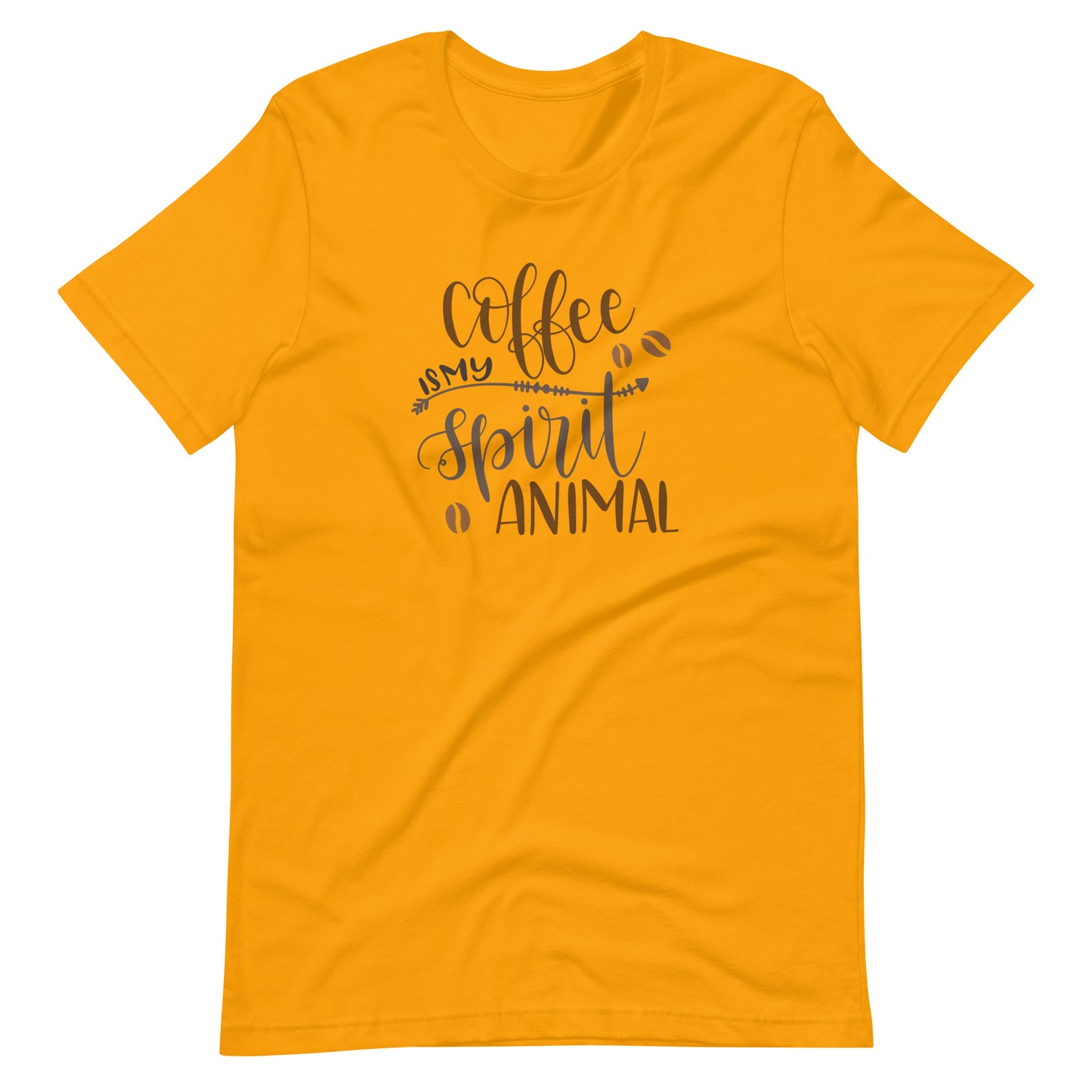 Printagon - Coffee Is My Spirit Animal 002 - Unisex T-shirt - Gold / S