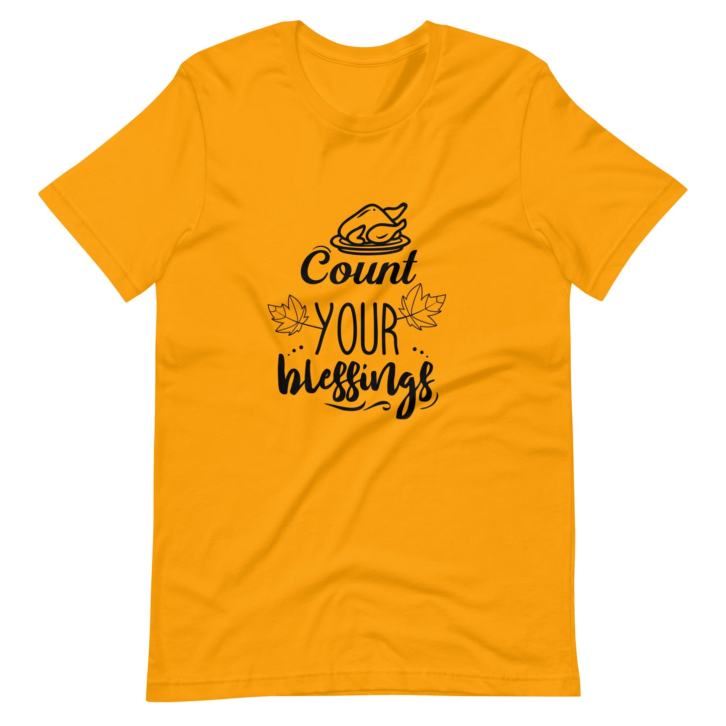 Printagon - Count Your Blessings 002 - Unisex T-shirt - Gold / S